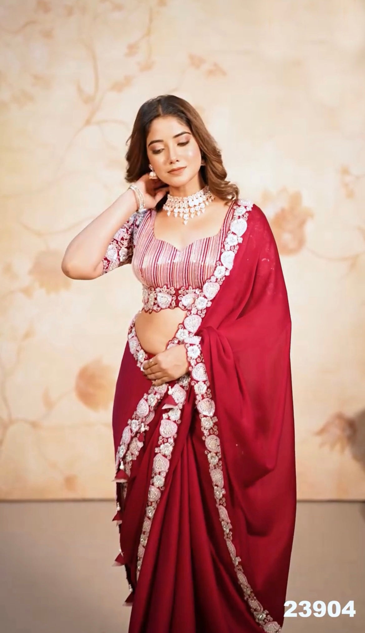 Red Designer Saree