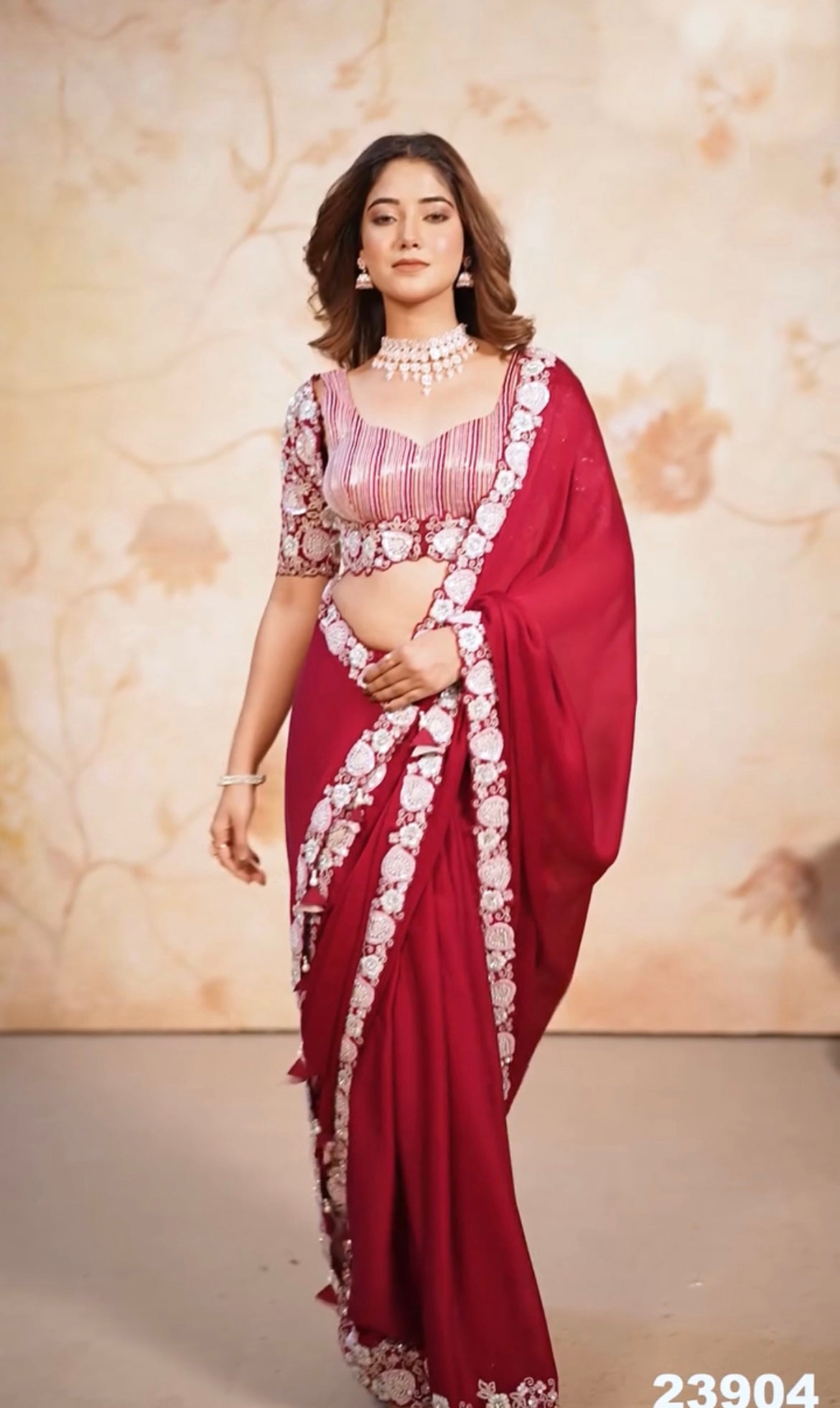 Red Designer Saree