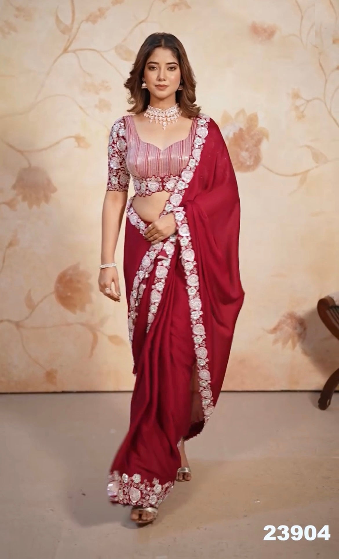 Red Designer Saree
