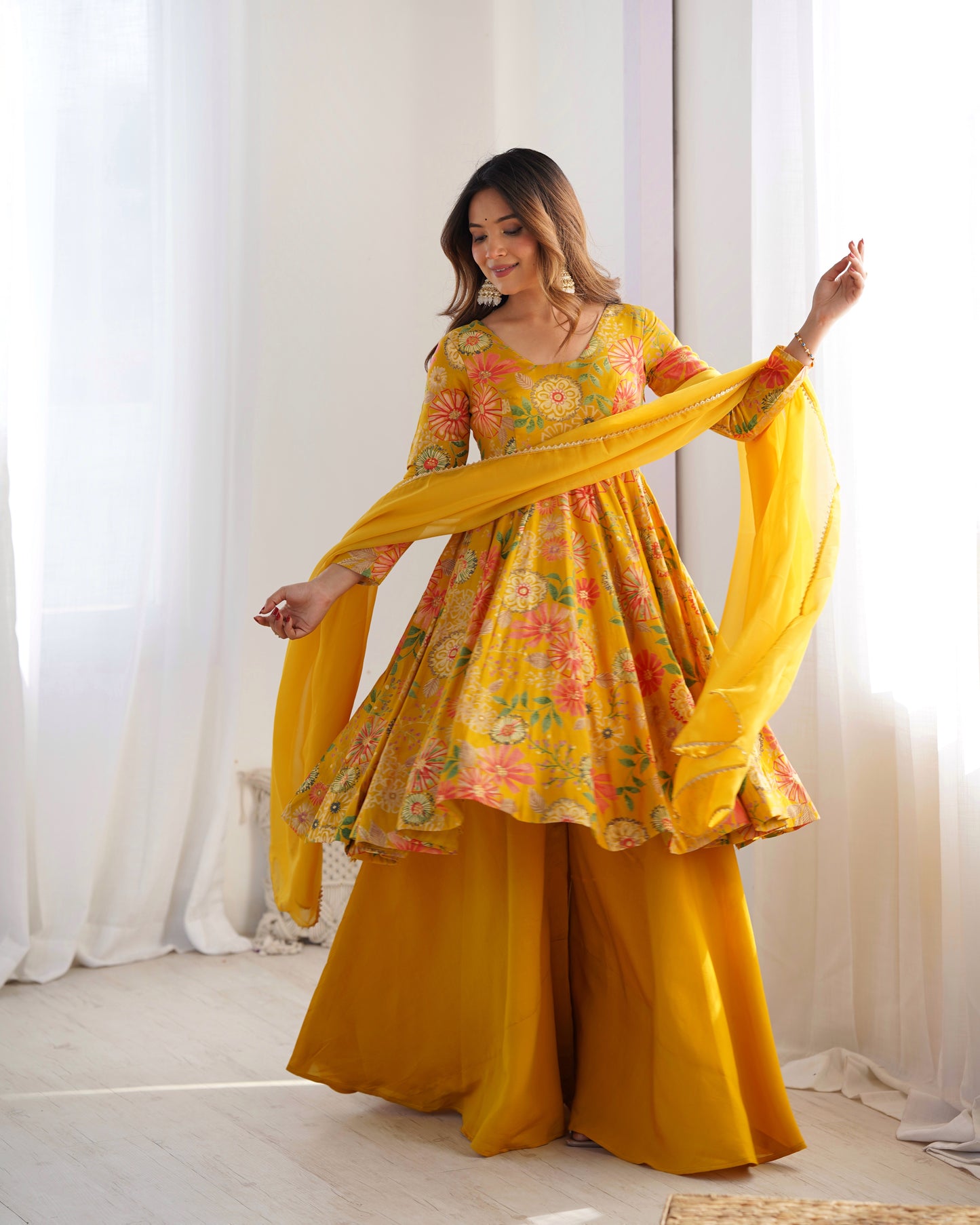 Pure Romansilk Chanderi Kediya Kurta Set