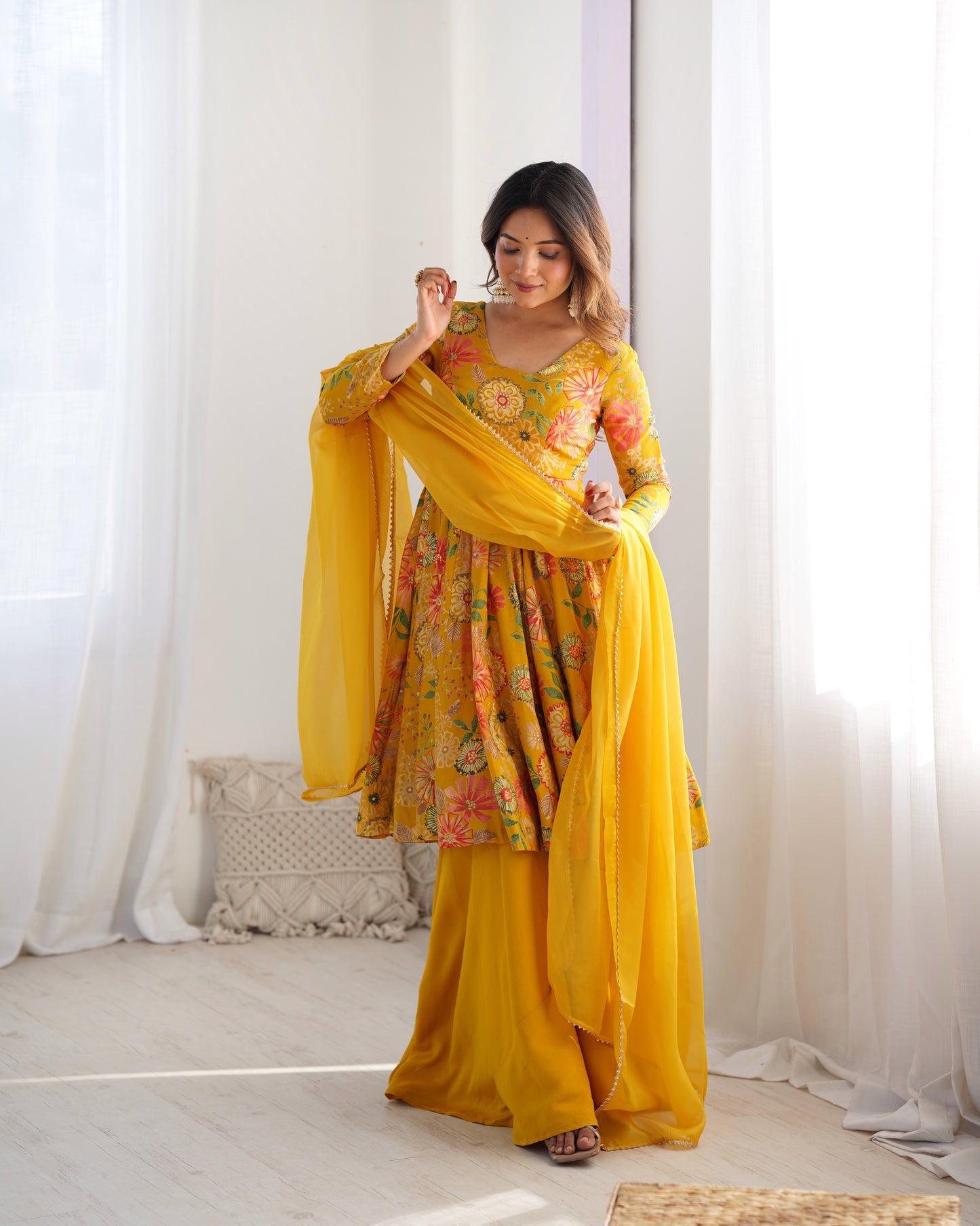 Pure Romansilk Chanderi Kediya Kurta Set