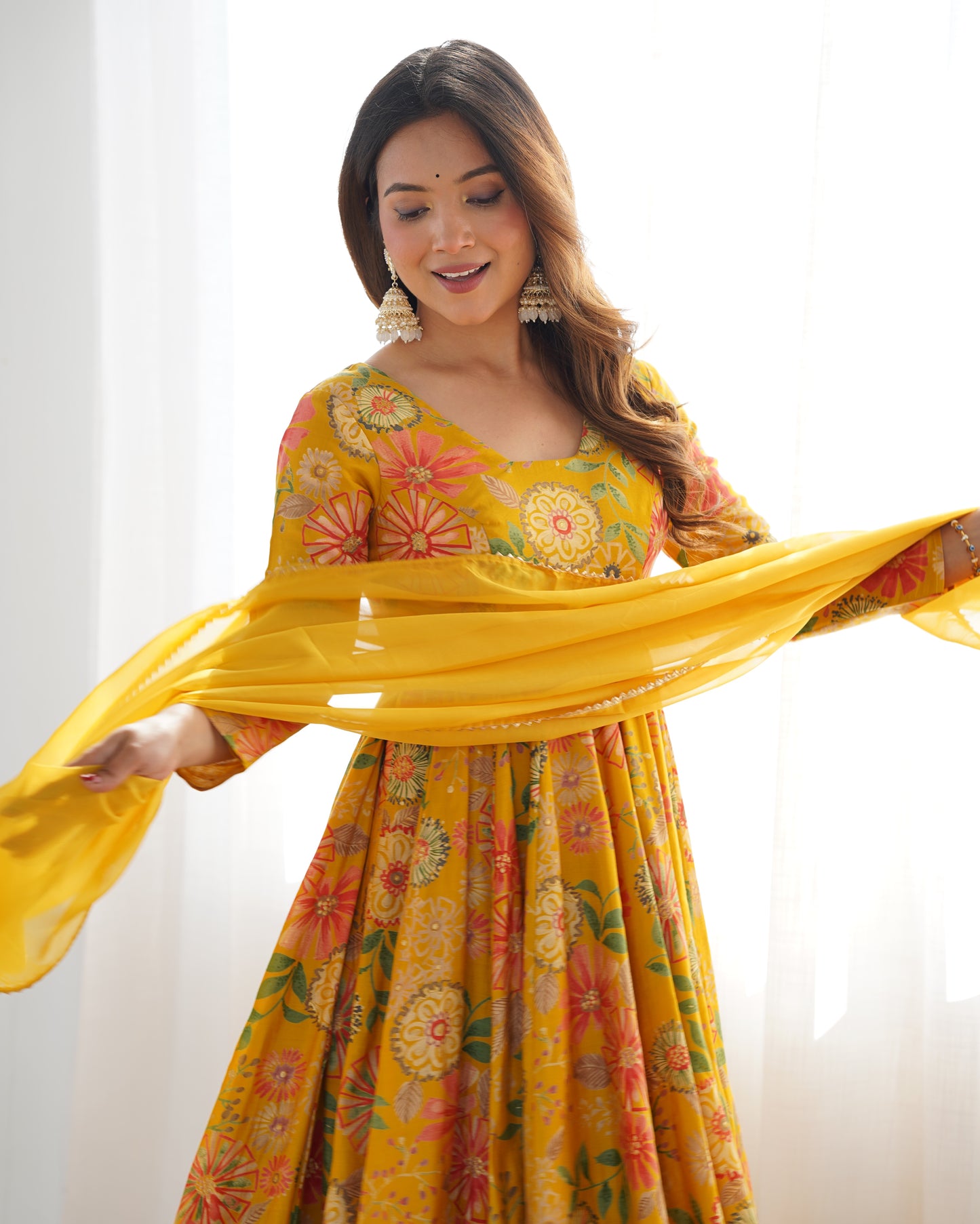 Pure Romansilk Chanderi Kediya Kurta Set