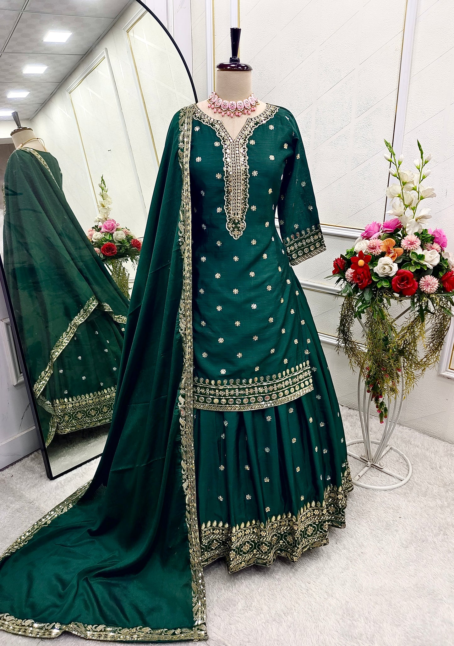 Pure Cinon Silk Elegance – Fully Stitched Lehenga Set
