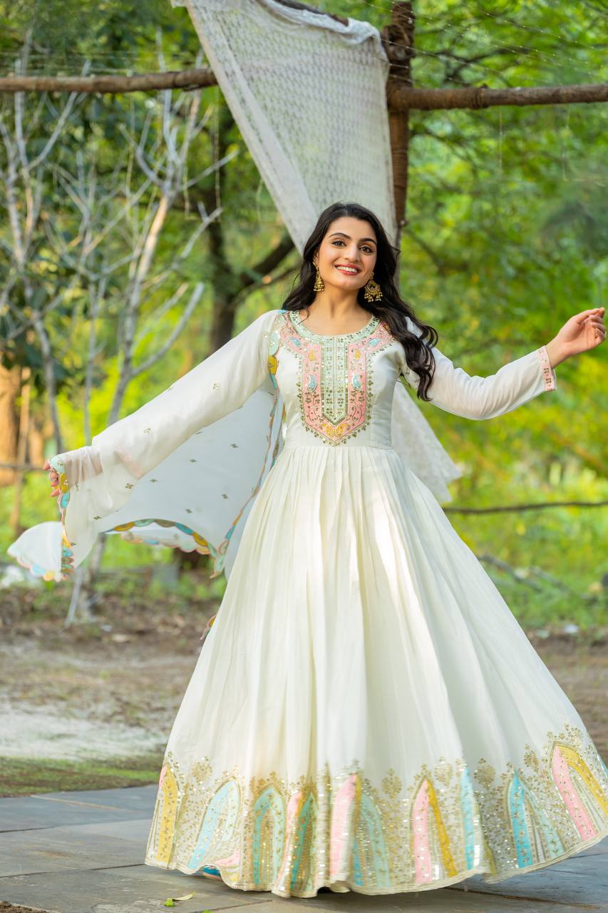 Premium Designer Party Wear Gown with Dupatta