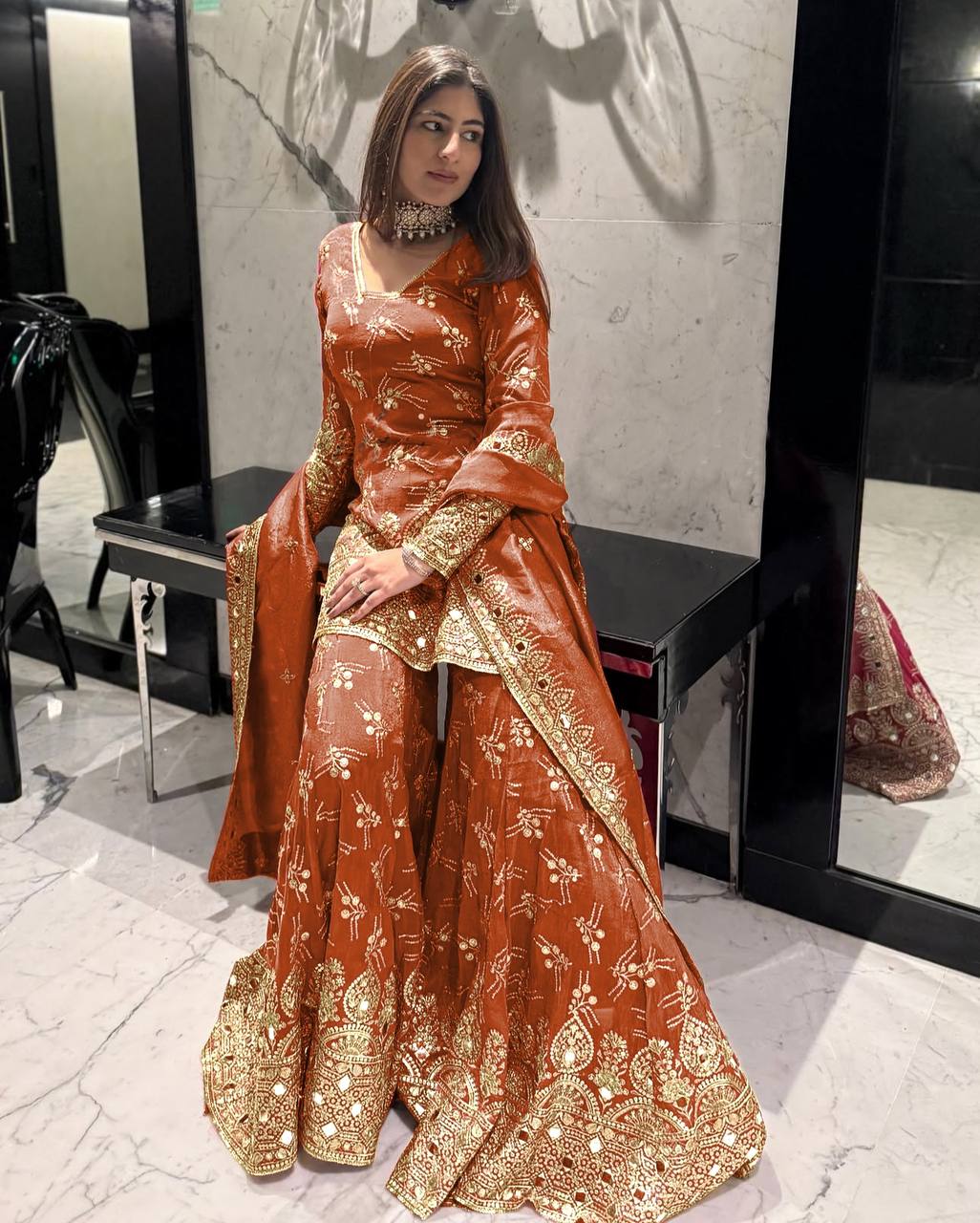 Eid Special Designer Simmer Silk Set