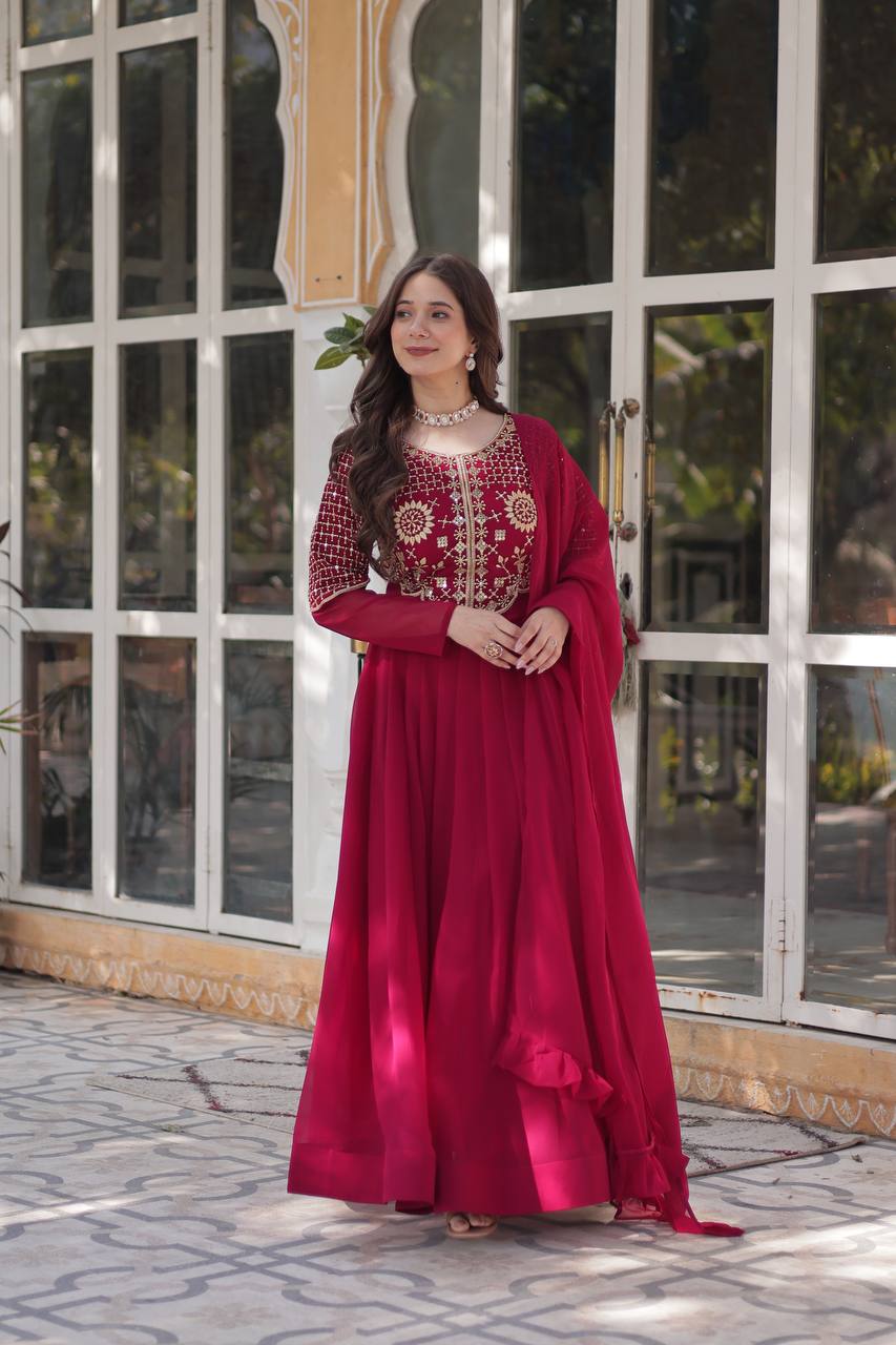 Premium Designer Readymade Gown with Dupatta Collection