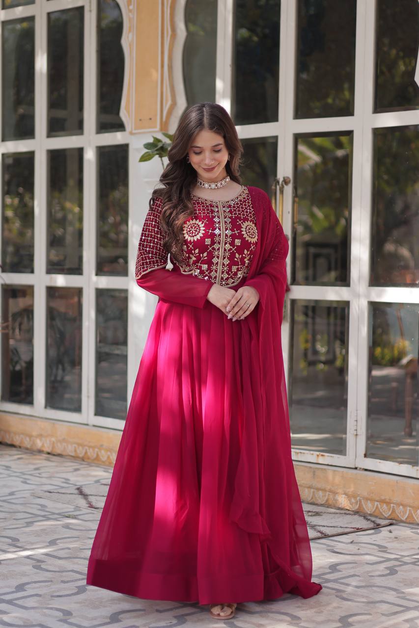Premium Designer Readymade Gown with Dupatta Collection