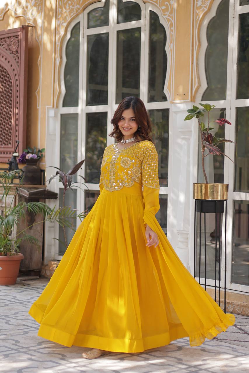 Premium Designer Readymade Gown with Dupatta Collection