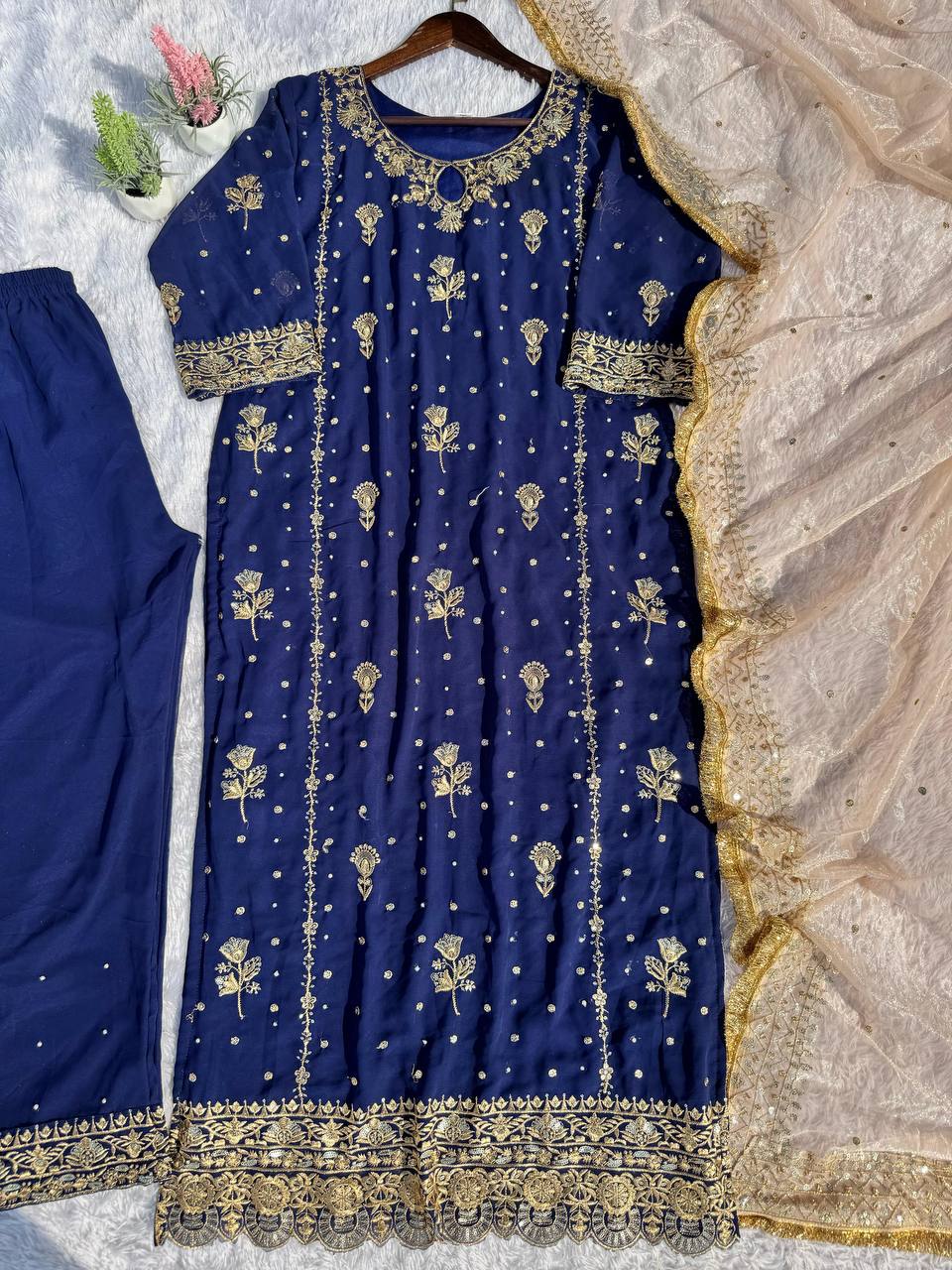 Desirable Fancy Faux Georgette Set