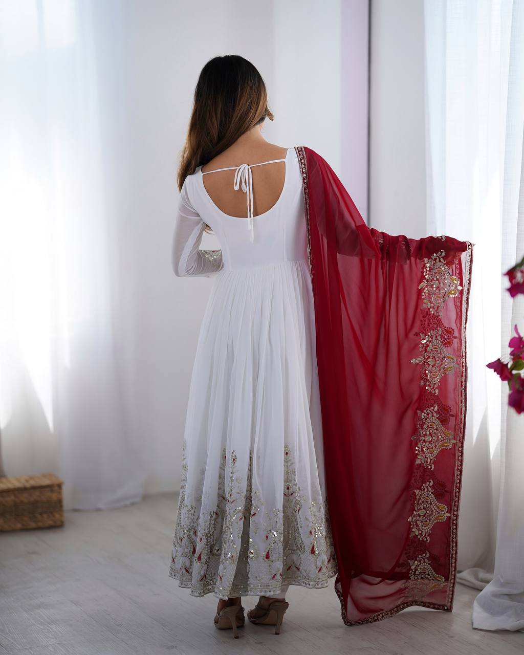 Heavy Designer Party Wear Gown with Dupatta – Multy Thread Embroidery & Sequence Work