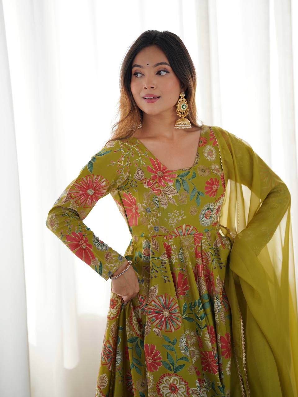 Pure Romansilk Chanderi Kediya Kurta Set