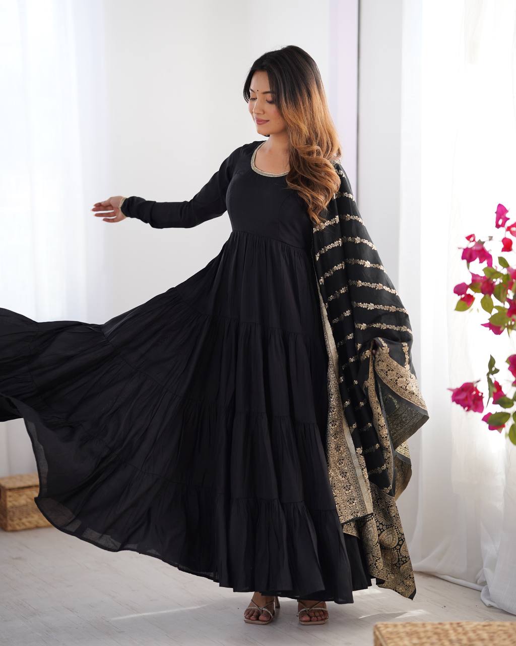 Premium Chanderi Anarkali Set
