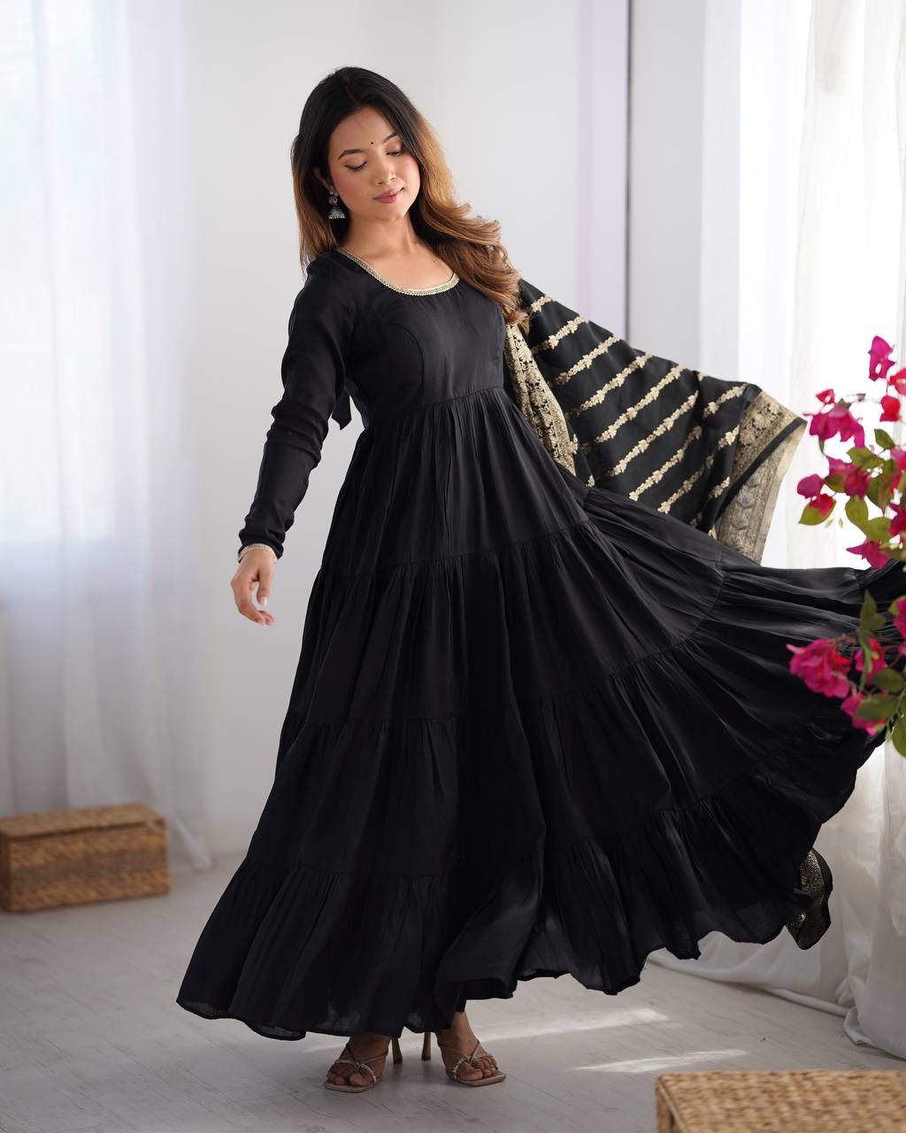Premium Chanderi Anarkali Set