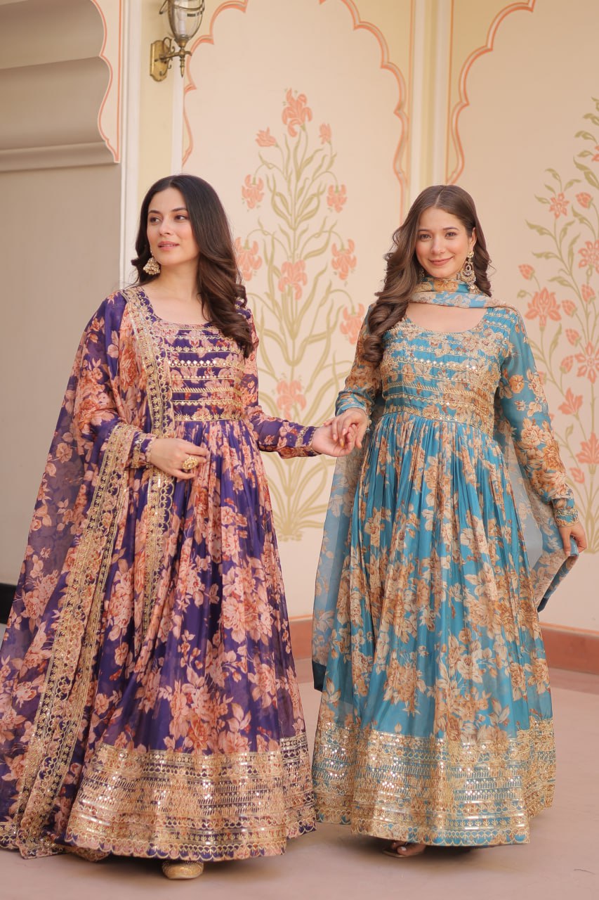 Premium Designer Readymade Gown with Dupatta