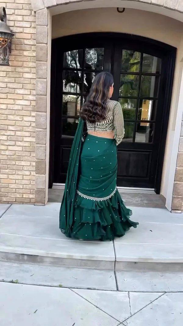 Ready to Wear Ruffle Lehenga Saree