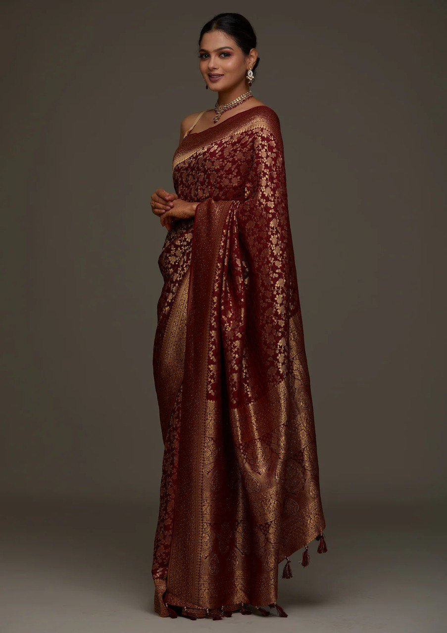 Banarasi Soft Silk Saree with Traditional Zari Motifs