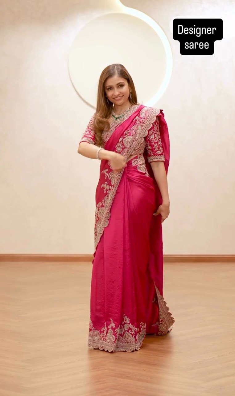Elegant Vichitra Silk Saree with Coding & Sequin Work