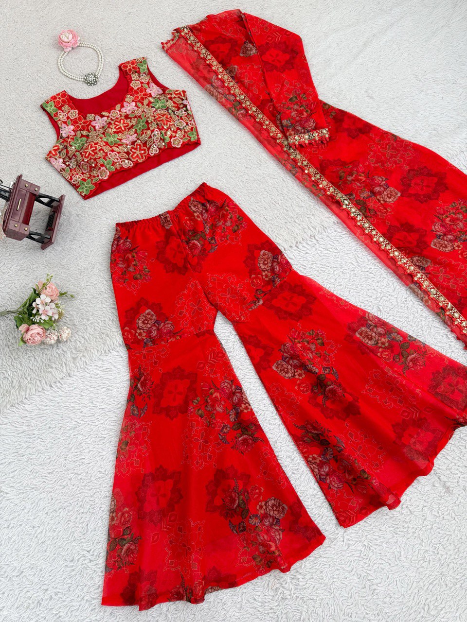 Festive Tibby Silk Sharara Set – Wedding Special