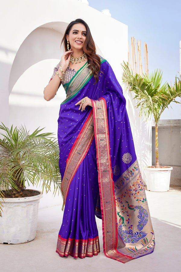 Pure Pethani Silk Saree with Exclusive Jacquard Weaving - Perfect for Parties & Festivals