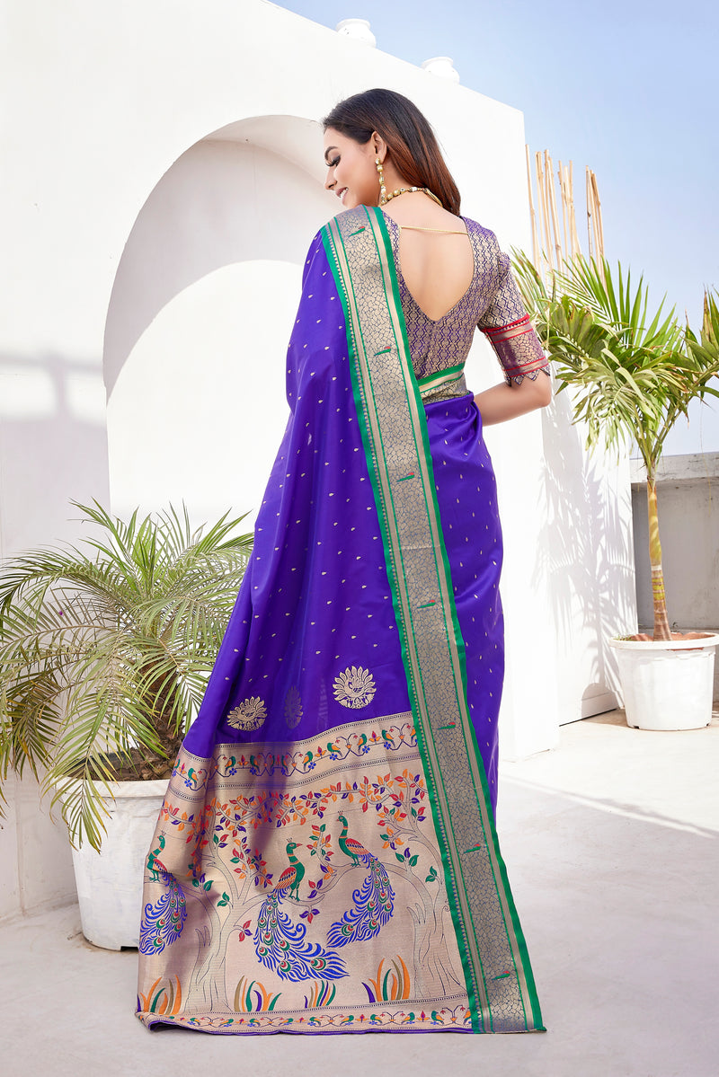 Pure Pethani Silk Saree with Exclusive Jacquard Weaving - Perfect for Parties & Festivals