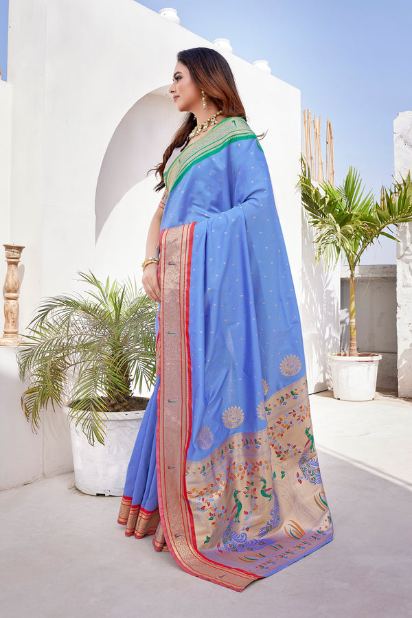 Pure Pethani Silk Saree with Exclusive Jacquard Weaving - Perfect for Parties & Festivals