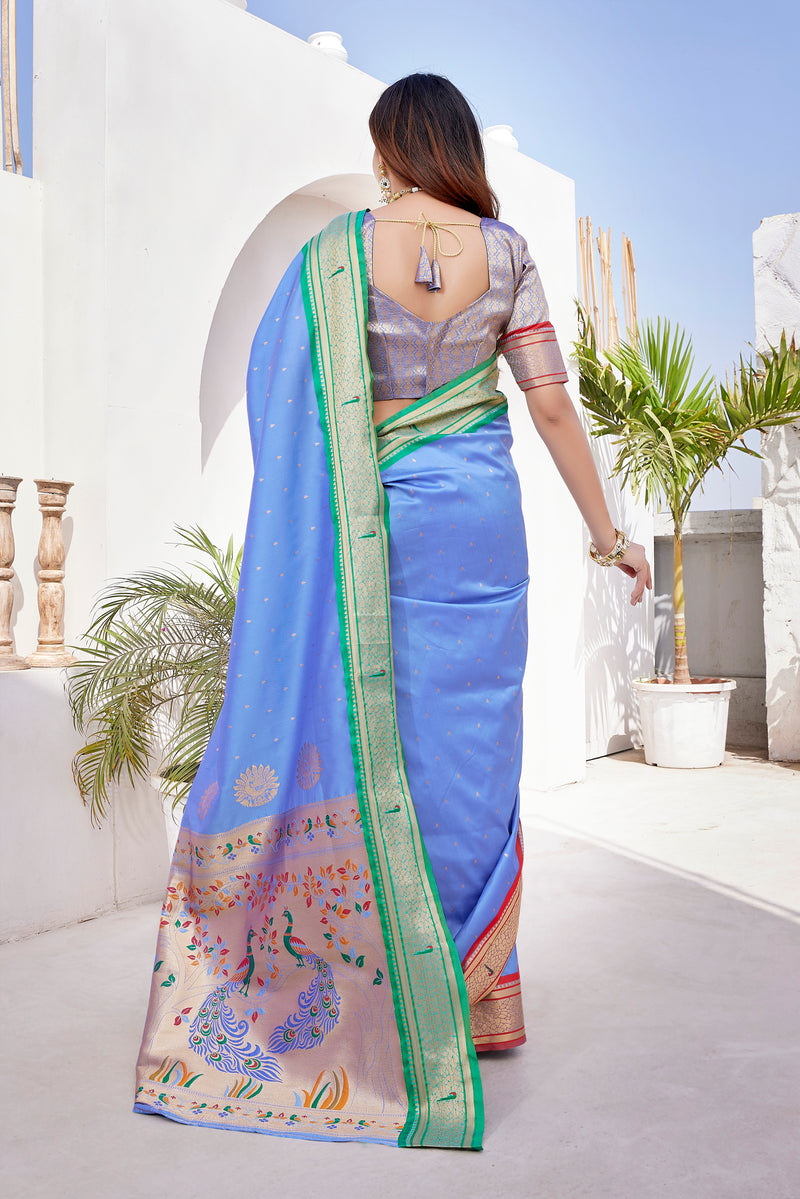 Pure Pethani Silk Saree with Exclusive Jacquard Weaving - Perfect for Parties & Festivals