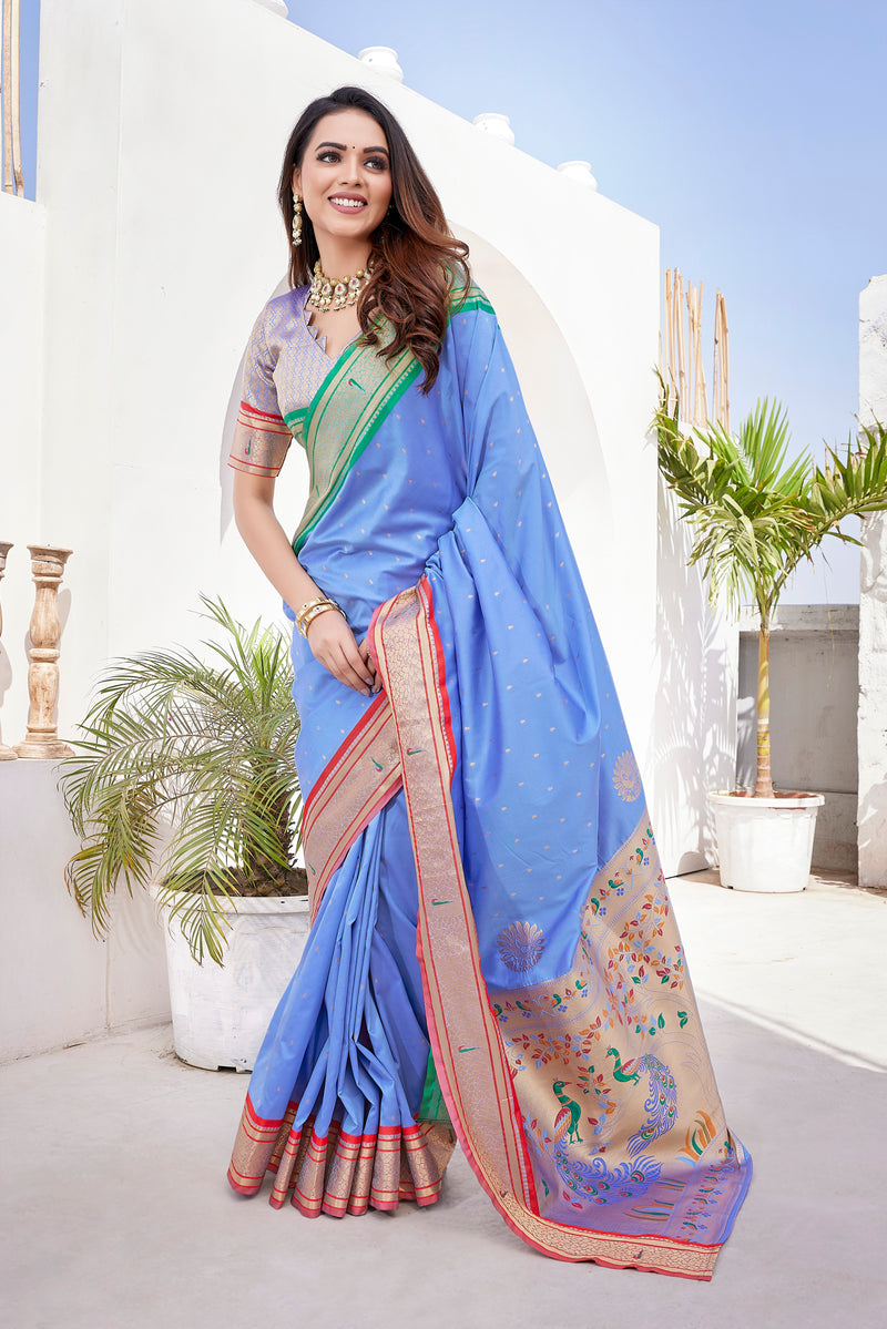 Pure Pethani Silk Saree with Exclusive Jacquard Weaving - Perfect for Parties & Festivals