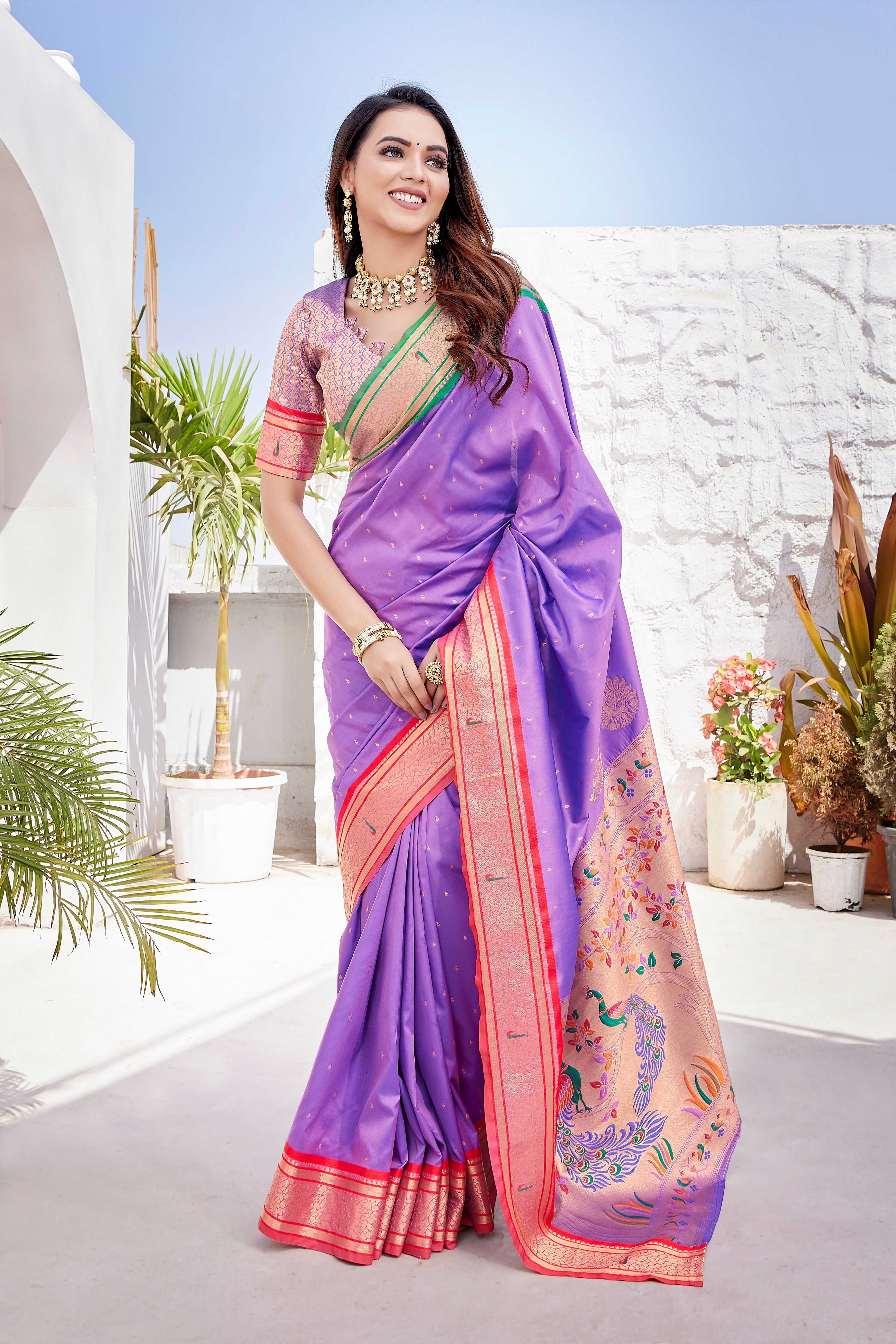 Pure Pethani Silk Saree with Exclusive Jacquard Weaving - Perfect for Parties & Festivals