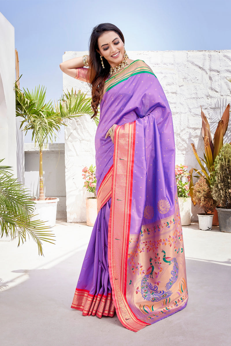 Pure Pethani Silk Saree with Exclusive Jacquard Weaving - Perfect for Parties & Festivals