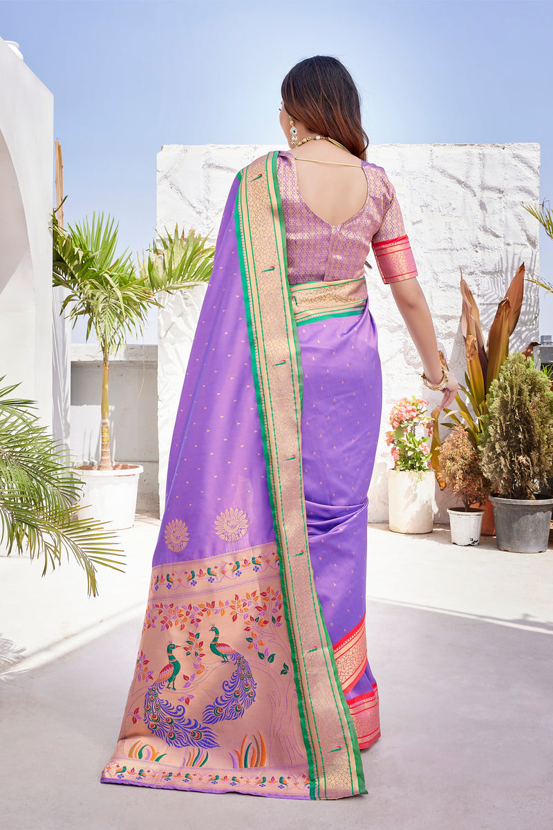 Pure Pethani Silk Saree with Exclusive Jacquard Weaving - Perfect for Parties & Festivals