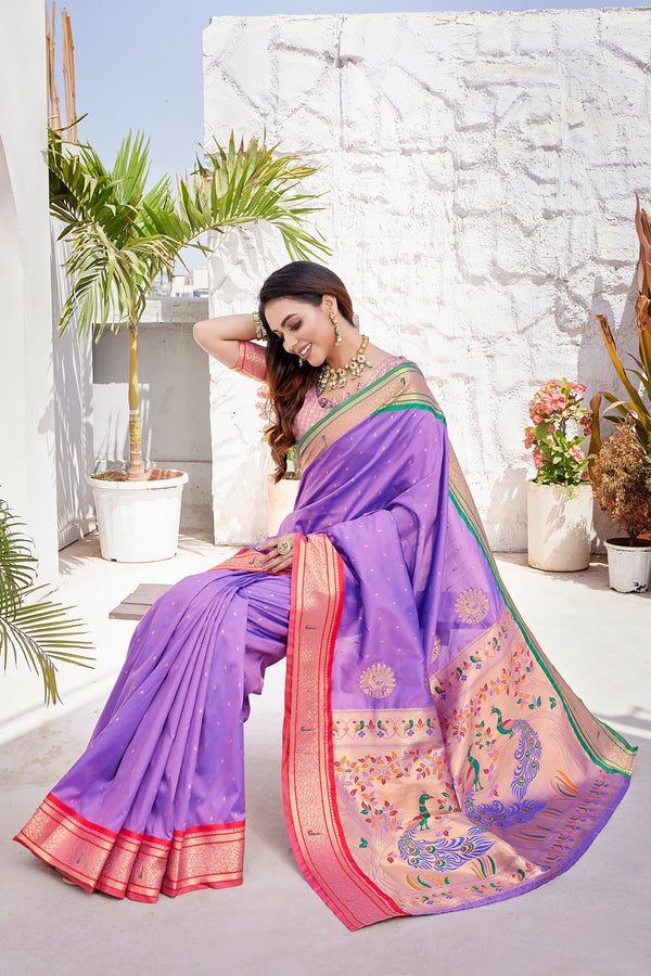 Pure Pethani Silk Saree with Exclusive Jacquard Weaving - Perfect for Parties & Festivals