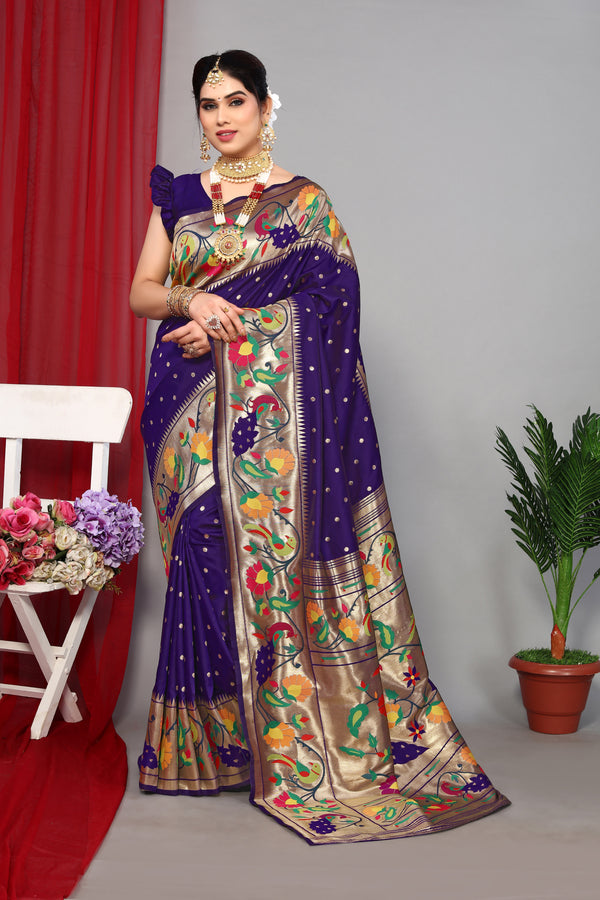 Unveil Luxury with Paithani Silk Sarees – Heavy Pallu & Zari Weaving