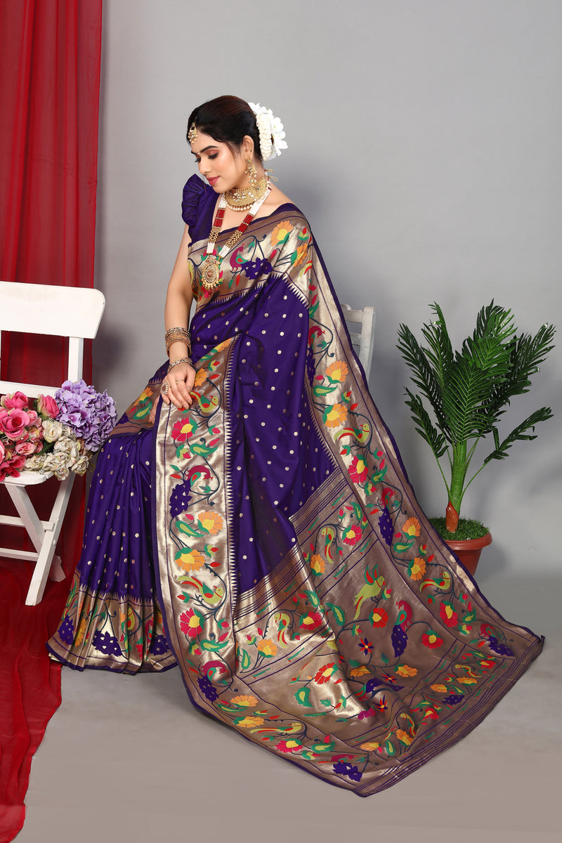 Unveil Luxury with Paithani Silk Sarees – Heavy Pallu & Zari Weaving