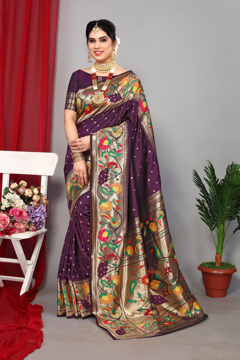 Unveil Luxury with Paithani Silk Sarees – Heavy Pallu & Zari Weaving