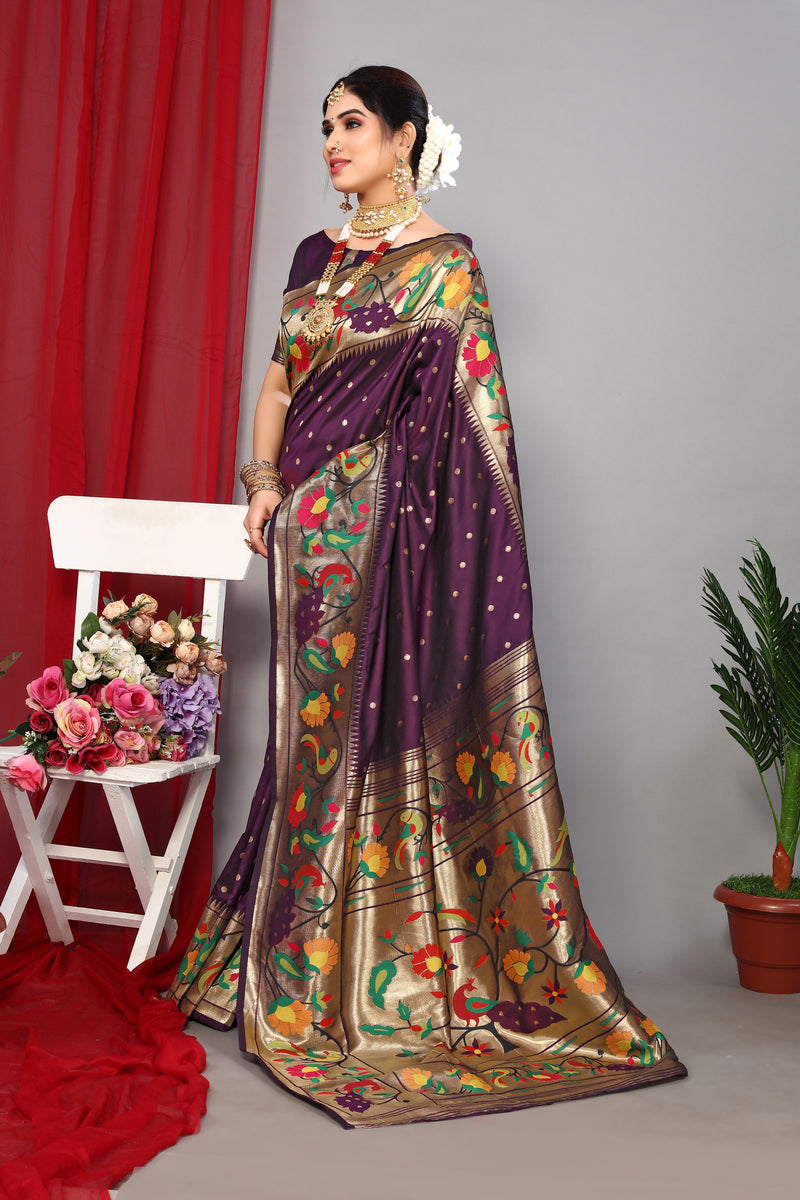 Unveil Luxury with Paithani Silk Sarees – Heavy Pallu & Zari Weaving