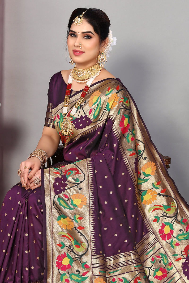 Unveil Luxury with Paithani Silk Sarees – Heavy Pallu & Zari Weaving