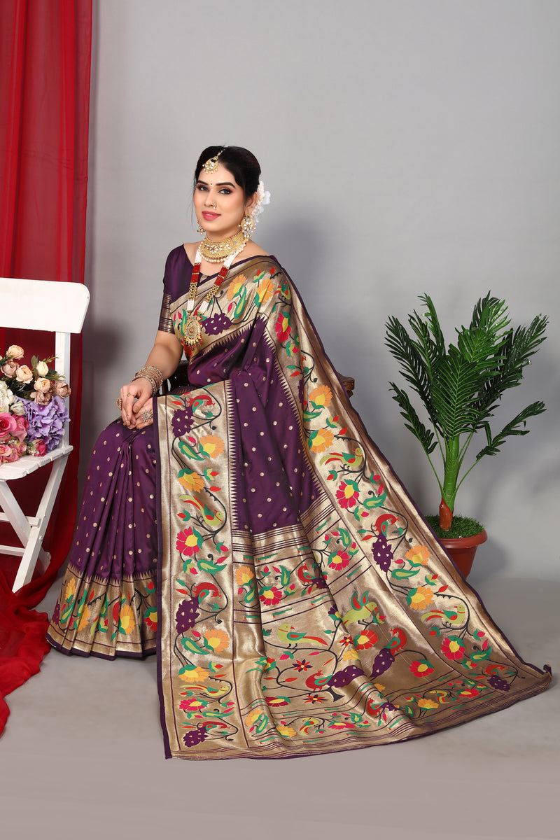 Unveil Luxury with Paithani Silk Sarees – Heavy Pallu & Zari Weaving