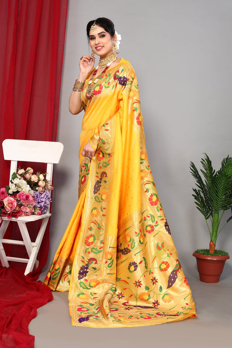 Unveil Luxury with Paithani Silk Sarees – Heavy Pallu & Zari Weaving