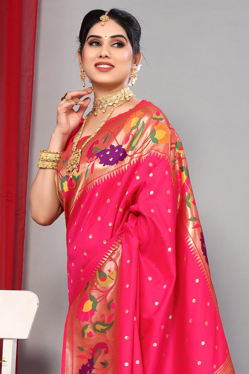 Unveil Luxury with Paithani Silk Sarees – Heavy Pallu & Zari Weaving