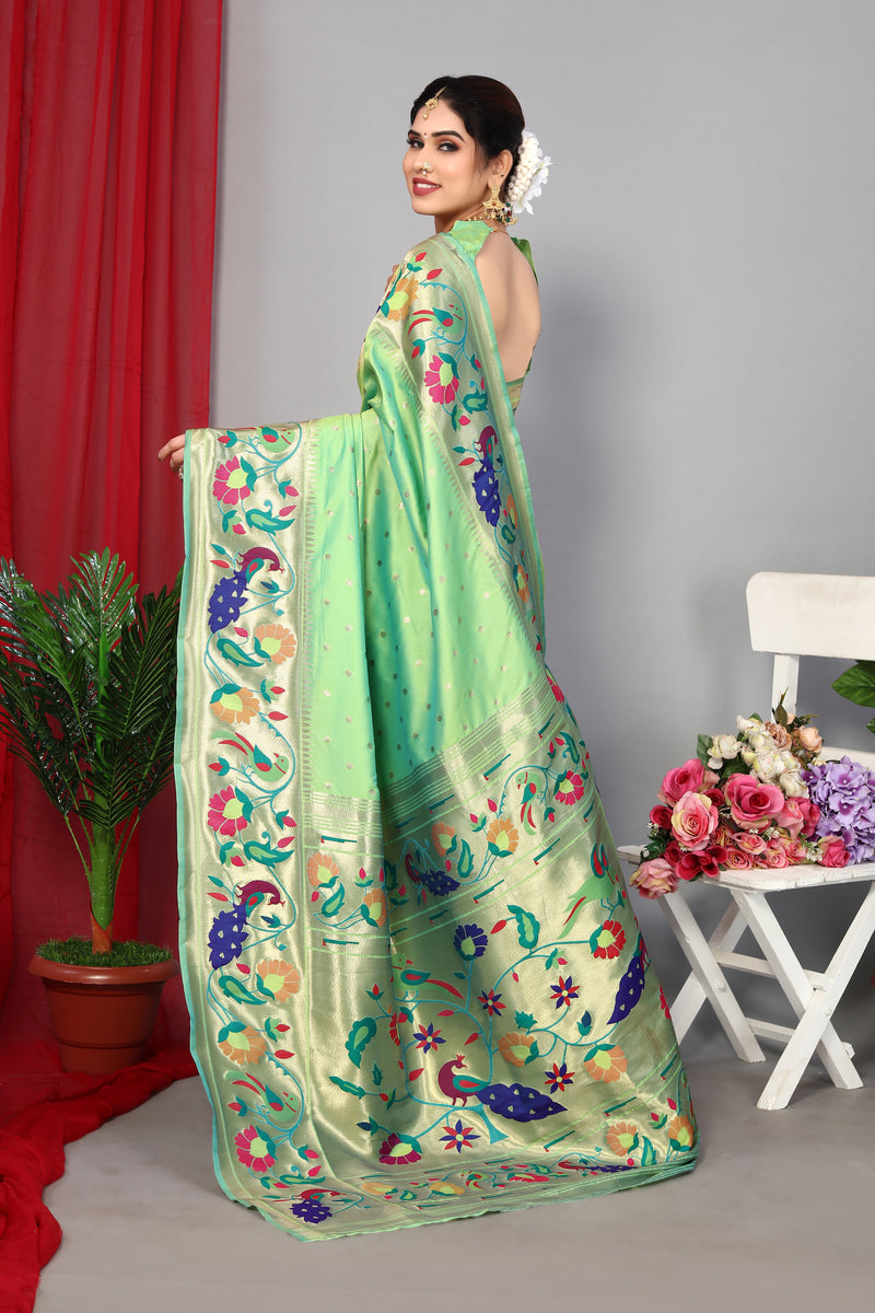 Unveil Luxury with Paithani Silk Sarees – Heavy Pallu & Zari Weaving