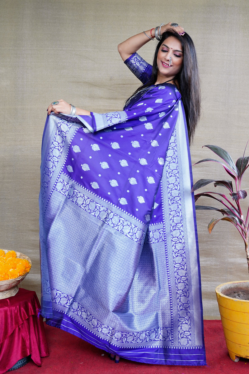 Royal Blue  Soft Silk Maharashtrian Paithani Saree