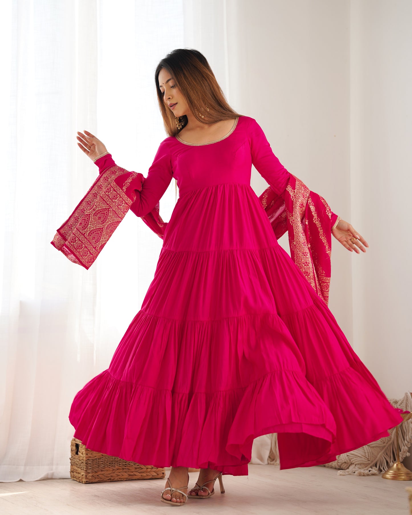 Premium Chanderi Anarkali Set