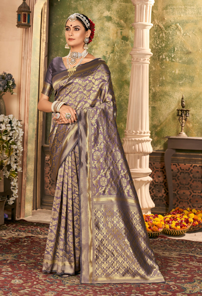 ONION ZARI WORK BANARASI SAREE