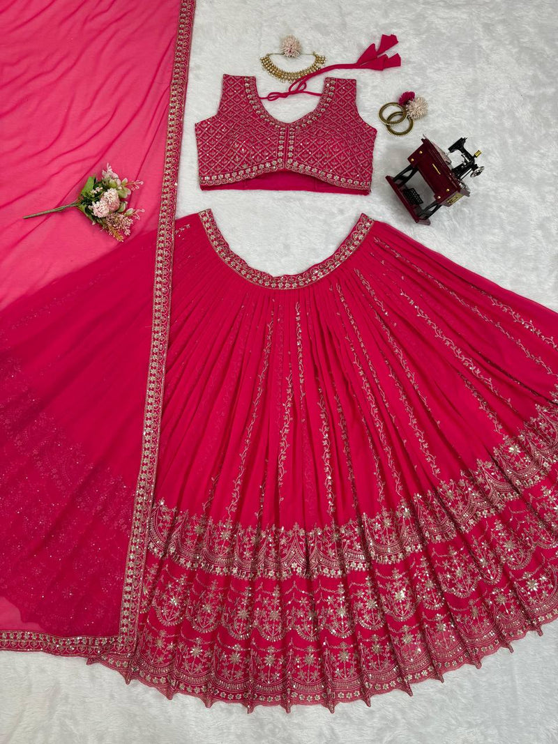 Elegant Faux Georgette Lehenga Choli Set