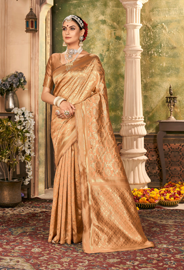 PECH ZARI WORK BANARASI SAREE