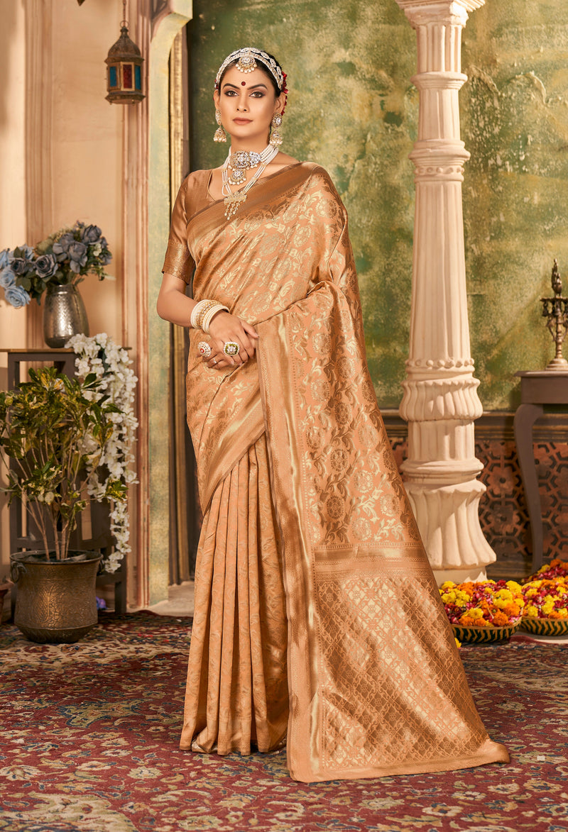 PECH ZARI WORK BANARASI SAREE