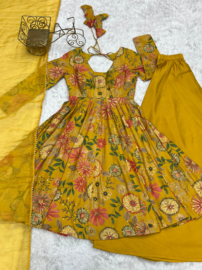Pure Romansilk Chanderi Kediya Kurta Set