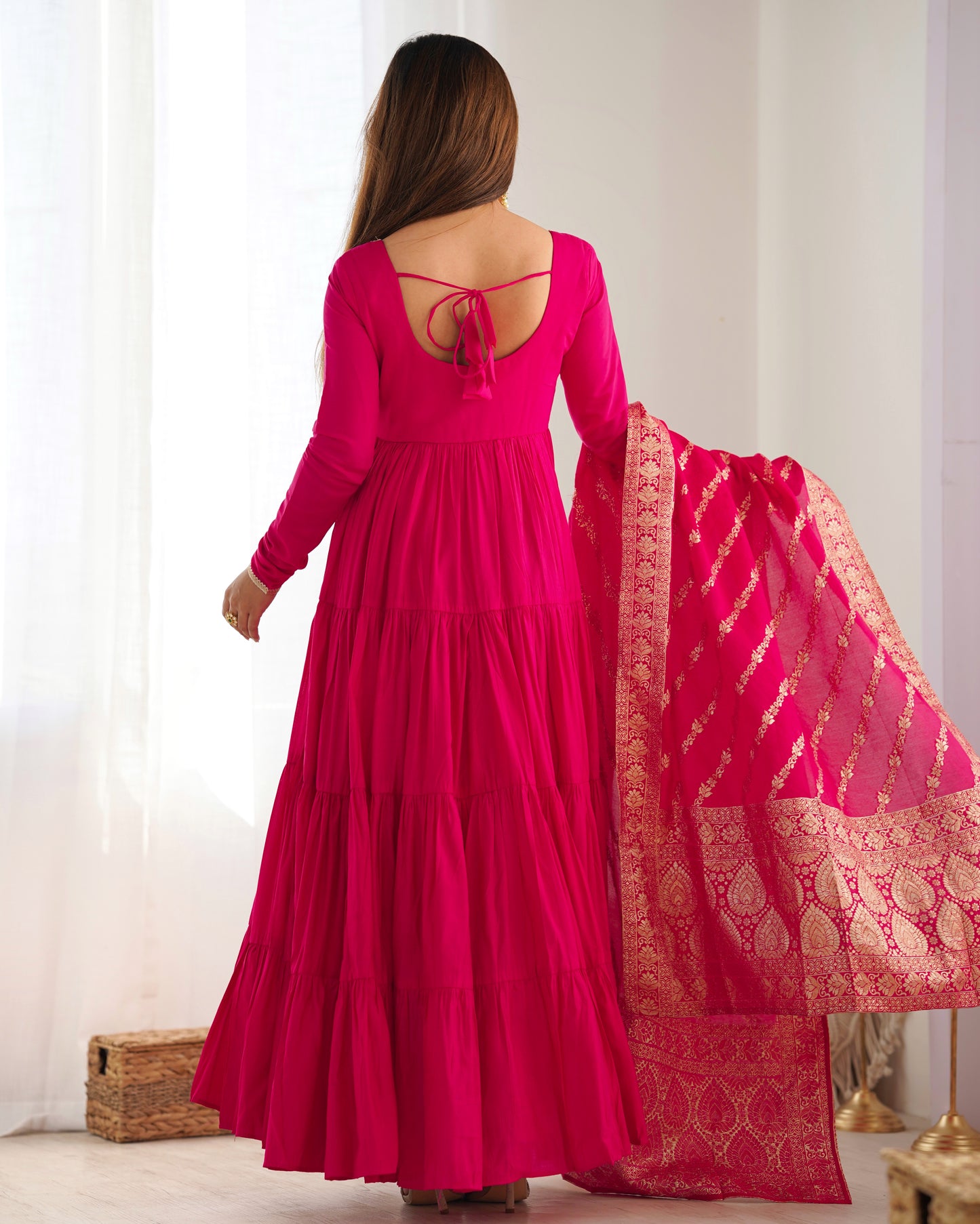 Premium Chanderi Anarkali Set