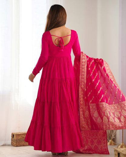Premium Chanderi Anarkali Set