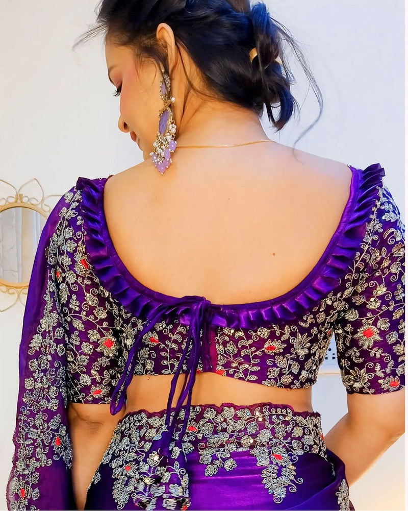 Purple Jimmy Chu Designer Saree